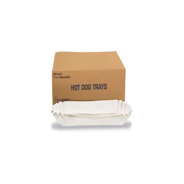 Lagasse Hoffmaster HFM 610740 - Fluted Hot Dog Trays, Heavy Weight Paper, 6"W X 2"D X 2"H, White, 3,000 ct HFM 610740 - main